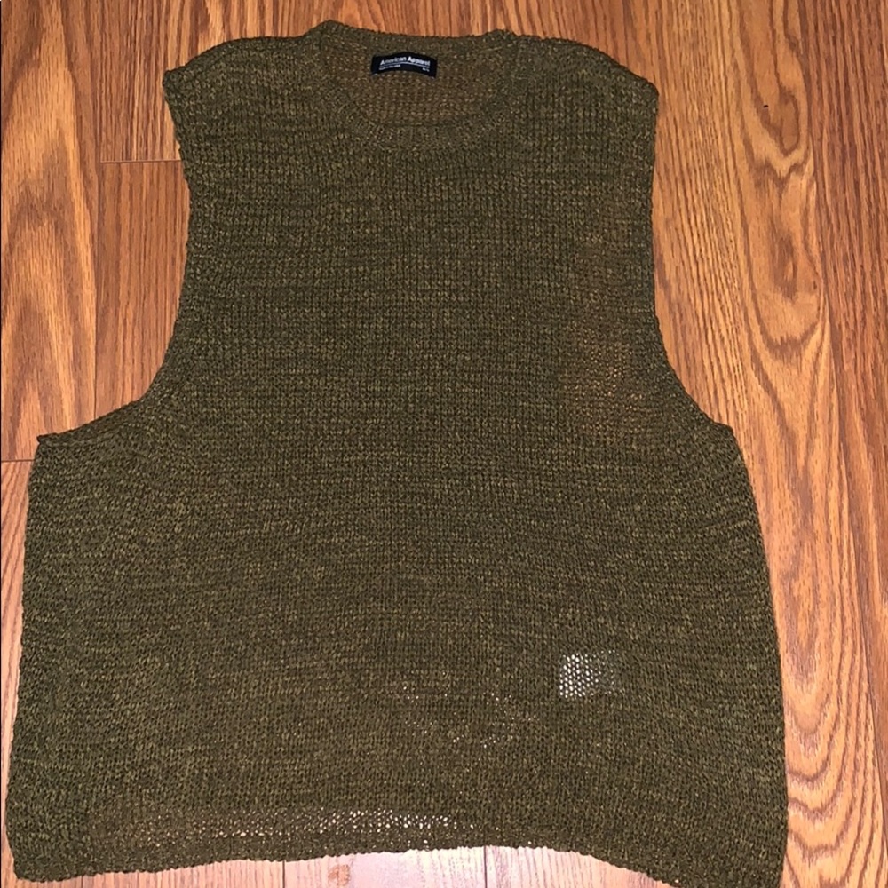 American Apparel olive green tank sweater